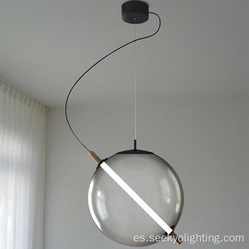 Lámpara de araña LED de tono de vidrio gris humo lámpara de lámpara